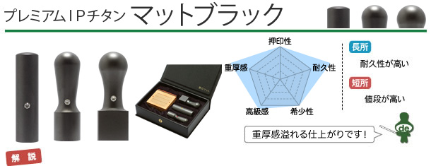 起業・開業・会社設立印鑑　IPチタン マットブラック